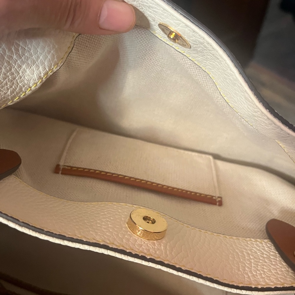Dooney Bourke Handbag Bag Barlow  Pebbled Taupe Leather 2-Way EUC - Picture 14 of 14